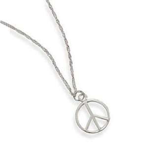  Silver Peace Sign Pendant Necklace: Office Products