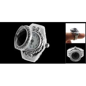  Jewelry Black Simulated Crystal Finger Ring Watch: Sports & Outdoors