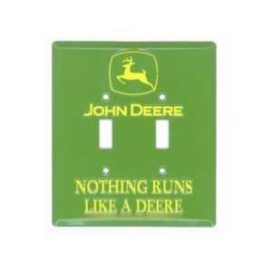 John Deere Green Double Light Switch Plates