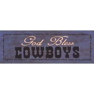  God Bless Cowboys by Sue Allemand 17x6: Home & Kitchen
