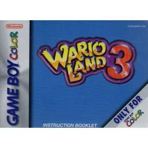 Wario Land 3 GBC Instruction Booklet (Game Boy Color Manual Only   NO 