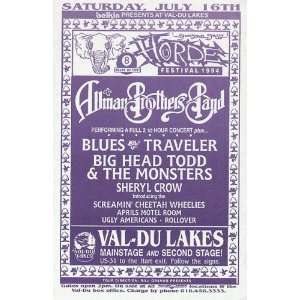  Allman Brothers Sheryl Crow Cleveland Concert Handbill 