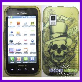 for Verizon Samsung Fascinate i500 Yellow Skull Rubberized Hard Phone 