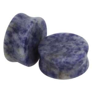  Pair of Lapis Lazuli Double Flared Stone Plugs 20mm 3/4 