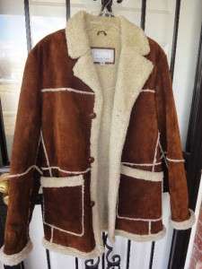 WILSONS Rust Suede Leather Ranch Western Sheerling Sheepskin Jacket 