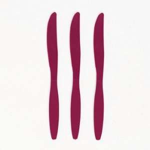  Burgundy Plastic Knives   Tableware & Cutlery & Utensils 