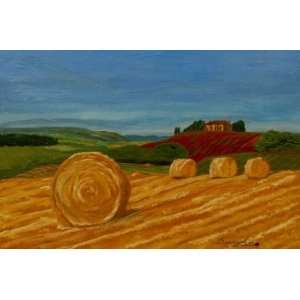  Hay Fields of Provence, Original Painting, Home Decor 
