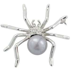  Purple Pearl Belly Spider Crystal Insect Rhinestone Pin 