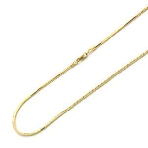  14K Yellow Gold 2mm Snake Chain Necklace 16 W/ Lobster 