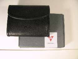 ACKERMANN PAGO UNISEX BLACK LEATHER WALLET GERMANY, NEW  