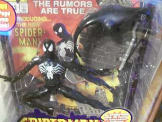 Spider Man BLACK costume Figure & comic book new 2000  