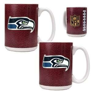  Seattle Seahawks 2pc Gameball Ceramic Mug Set   Primary 