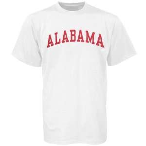  NCAA Alabama Crimson Tide White Vertical Arch T shirt 