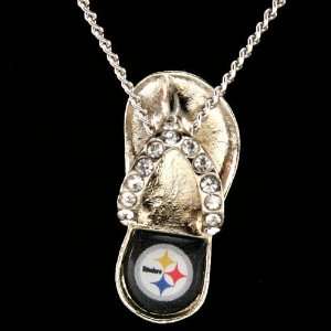  Pittsburgh Steelers Crystal Flip Flop Necklace