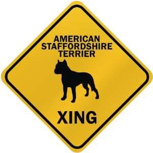   AMERICAN STAFFORDSHIRE TERRIER XING  CROSSING SIGN DOG: Home