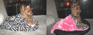 ZEBRA & PINK FAUX FUR CUDDLE SNUGGLE SACK BLANKET CAT DOG PET BED 