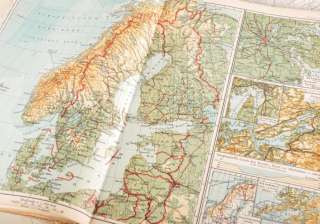 Antique Maps Europe 1920, WWII, Alaska Kozenns Atlas  