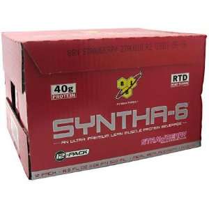  BSN Syntha 6 RTD, Strawberry, 12   16.9 oz (1.06 pt) 500 