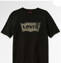 Levis Mens S/S Batwing Tee T Shirt Black & Grey   S M L XL 2XL  