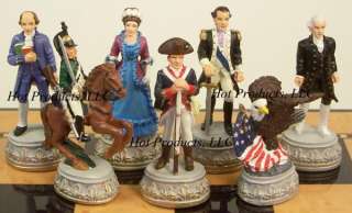solid metal american revolutionary war chess men set shipping included 