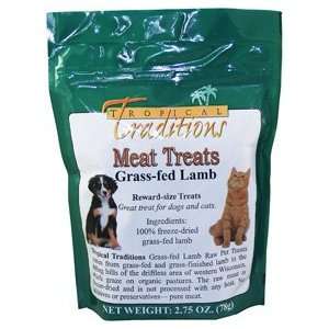 Raw Meat Pet Treats Grass fed Lamb   2.75 oz pouch