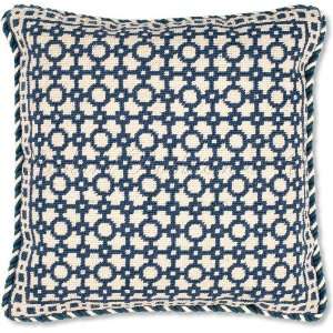  Circle Pattern Needlepoint Throw Pillow