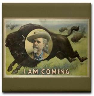 Buffalo Bill Wild West Show Bison Ceramic Tile Coaster  