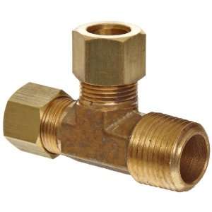 Anderson Metals Brass Tube Fitting, Tee, 1/8 Compression x 1/8 Side 
