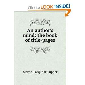   authors mind: the book of title pages: Martin Farquhar Tupper: Books