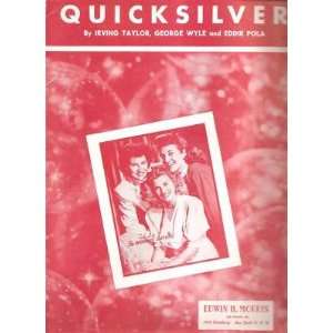  Sheet Music Quick Silver Andrew Sisters 138 Everything 