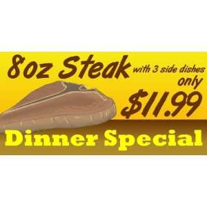  3x6 Vinyl Banner   Steak Dinner 