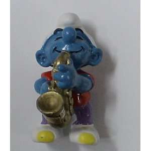  Vintage Smurfs Pvc Figure : Smurf with Saxophone 