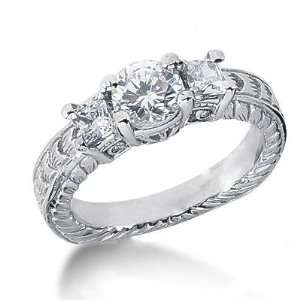  Beautiful Antique Round Diamond Ring in Platinum: Jewelry