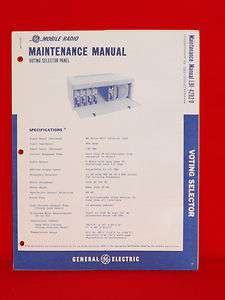 General Electric Voting Selector Panel Maintenance Manual LBI 4292D 