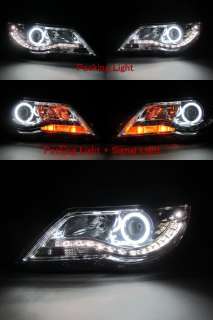 Tiguan 5N 2007 2011 CCFL Angel Eye LED DRL R8 HEADLIGHT Black for VW 