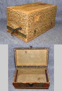antique small steamer style trunk box chest doll  