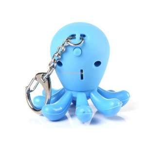  Octopus Design Blue Light Key Chain Blue 