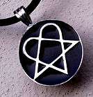 Heartagram Heart Pentagram Star Pewter Pendant Necklace