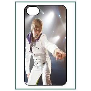 Justin Bieber Pop Star iPhone 4 iPhone4 Black Designer Hard Case Cover 