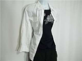   16 erika colorful cotton t shirt xl new york black flower nylon top xl