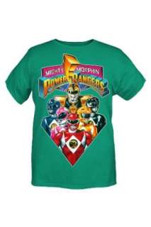  Mighty Morphin Power Rangers Green T Shirt 2XL: Clothing