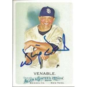  Will Venable Signed Padres 2010 Topps Allen Ginter Card 
