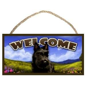  Scottish Terrier (Scottie) Spring Season Welcome Wooden Dog Sign 