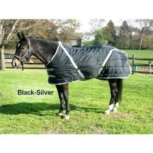  Snuggie Quilted Stable Blanket 86In Black/Silver Pet 