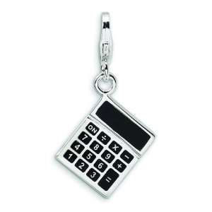  Sterling Silver Calculator Lobster Clasp Charm Jewelry