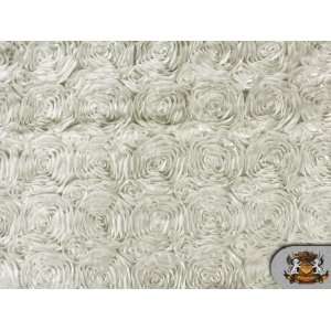  Rosette Satin IVORY Fabric By the Yard: Everything Else