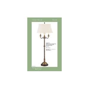 Chart House Windsor Iron Twist Candlestick Floor Lamp with Linen Shade 