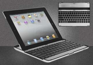 Aluminum Black Case Bluetooth Wireless Keyboard for iPAD 2 With Screen 