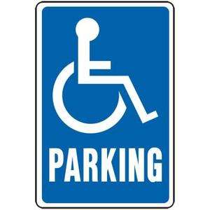   18 Heavy Duty Aluminum Handicap Parking Sign 029069107345  