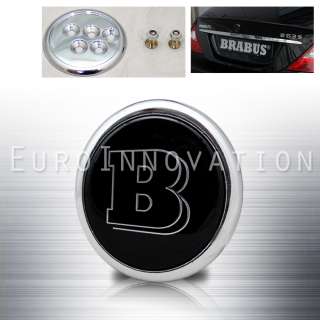   Black BLK Brabus Rear Trunk Emblem Badge Logo Universal New  
